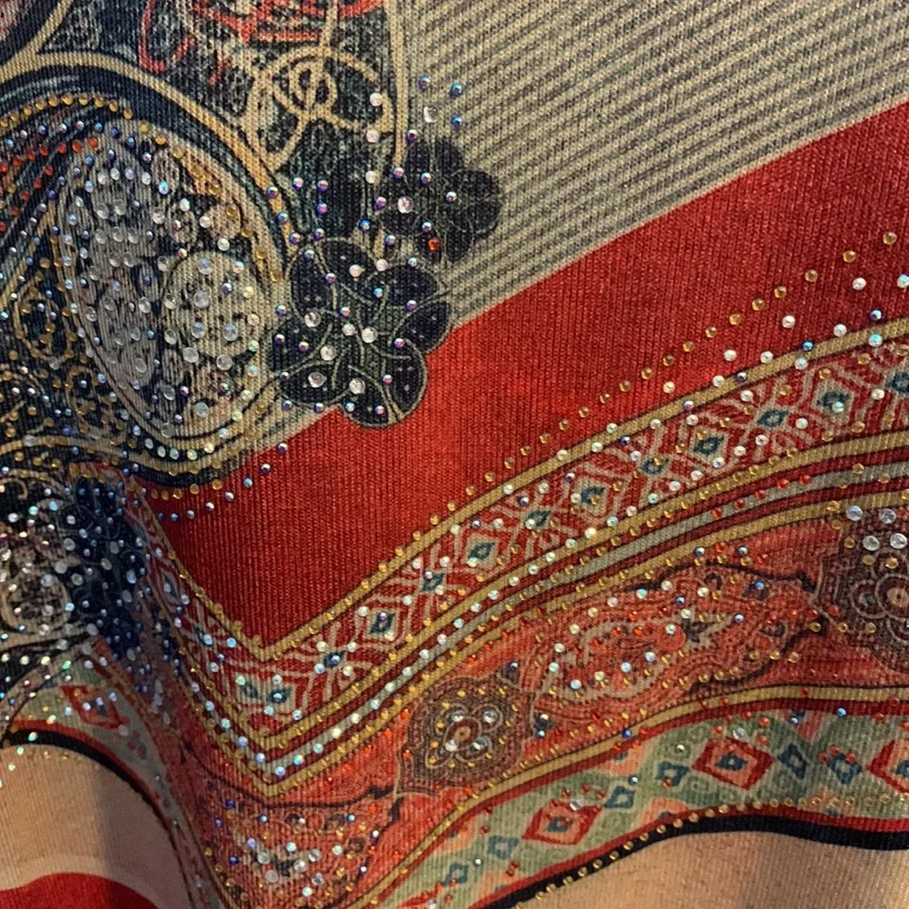 Stunning studded printed tunic XL - Picture 3 of 6
